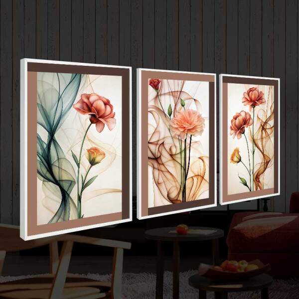 Quadro Floral Abstrato Dana das Rosas: Harmonia e Delicadeza