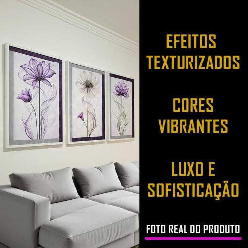 Quadro Floral Abstrato Magia P�rpura: Eleg�ncia Suprema