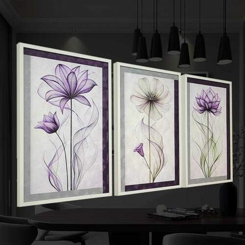Quadro Floral Abstrato Magia P�rpura: Eleg�ncia Suprema