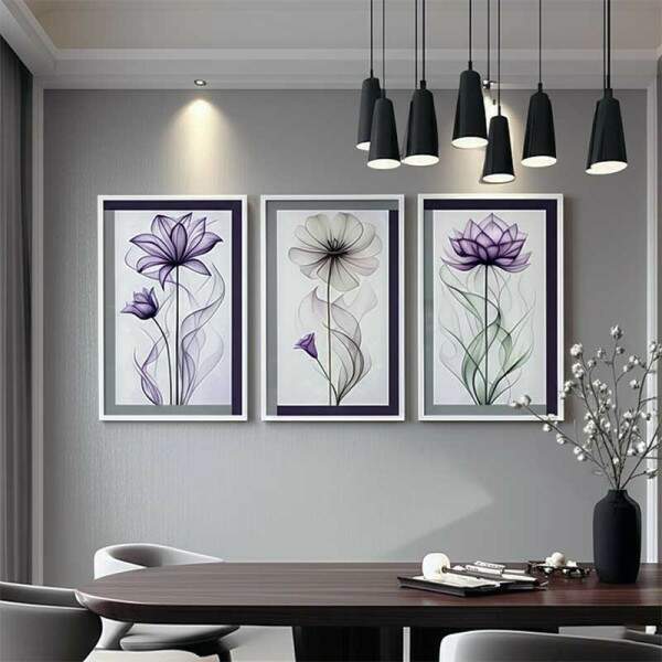 Quadro Floral Abstrato Magia Prpura: Elegncia Suprema