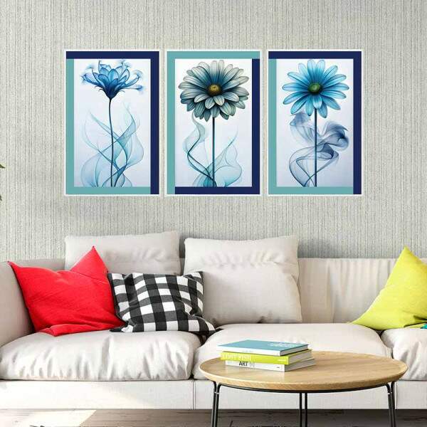 Quadro Floral Abstrato Florescer ndigo: Paz e serenidade