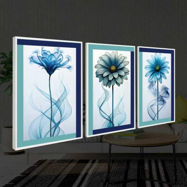 Quadro Floral Abstrato Florescer ndigo: Paz e serenidade