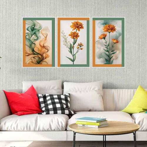 Quadro Floral Abstrato Tons de C�dmio: Alegria e energia