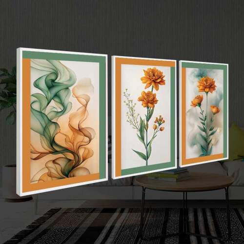 Quadro Floral Abstrato Tons de C�dmio: Alegria e energia