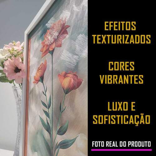 Quadro Floral Abstrato Tons de C�dmio: Alegria e energia