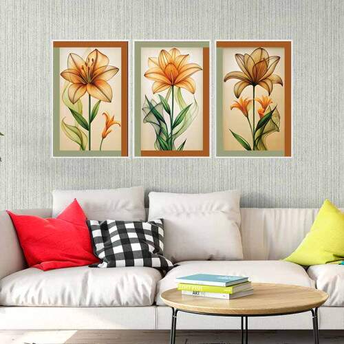 Quadro Floral Abstrato Energia F�lvida: Cores quentes e acolhedora