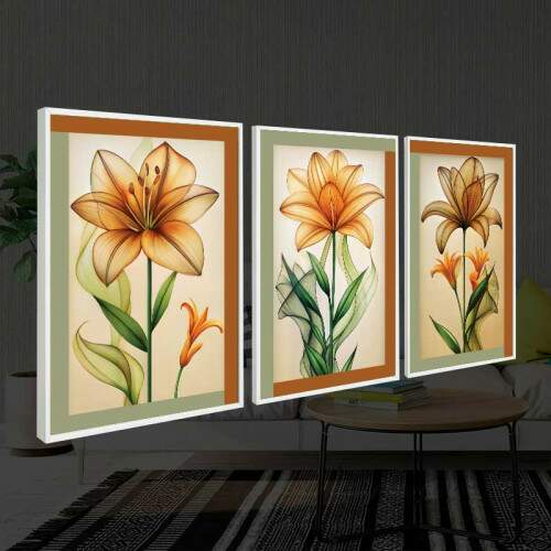 Quadro Floral Abstrato Energia F�lvida: Cores quentes e acolhedora