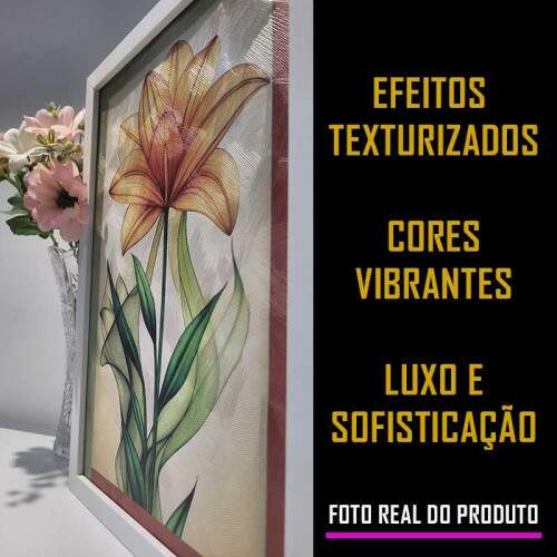 Quadro Floral Abstrato Energia F�lvida: Cores quentes e acolhedora