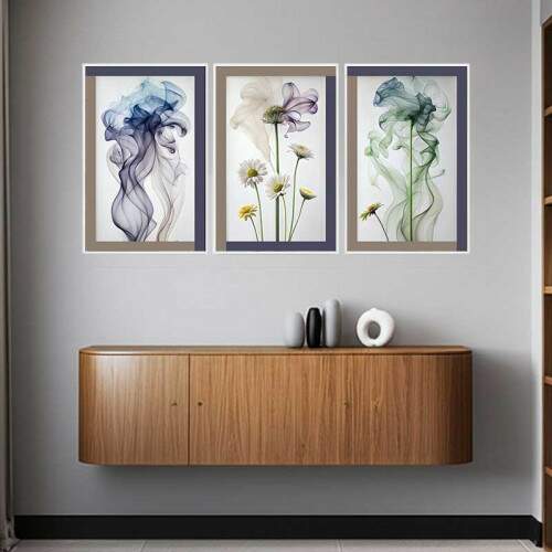 Quadro Floral Abstrato Formas Difusa: Mist�rio e eleg�ncia