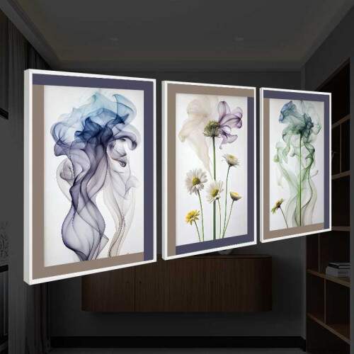 Quadro Floral Abstrato Formas Difusa: Mist�rio e eleg�ncia