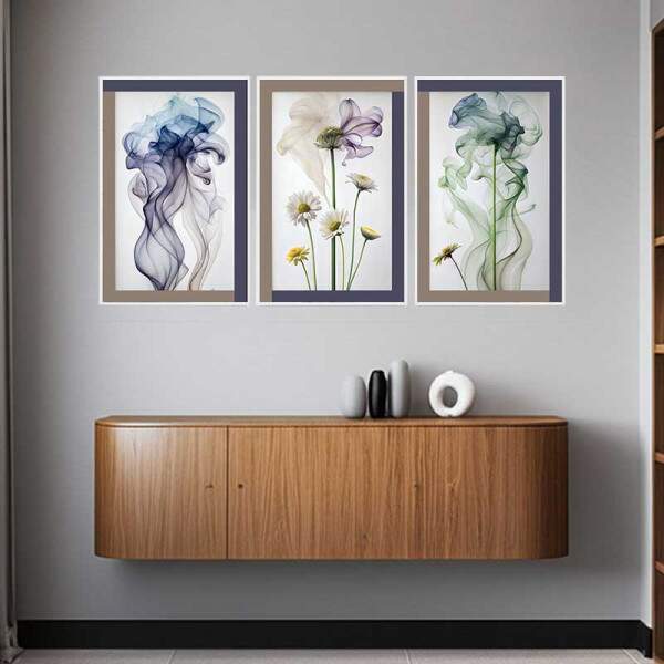 Quadro Floral Abstrato Formas Difusa: Mistrio e elegncia