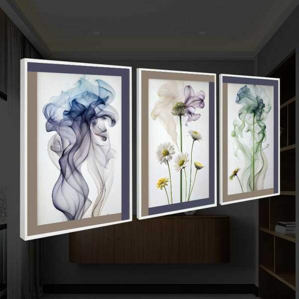 Quadro Floral Abstrato Formas Difusa: Mistrio e elegncia