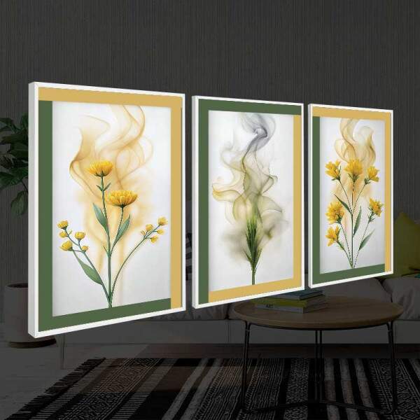 Quadro Floral Abstrato Delicadeza urea: Refgio Sereno