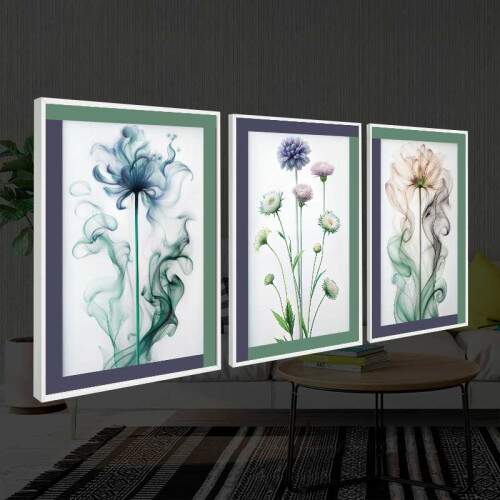 Quadro Floral Abstrato Tra�os Viridentes: Conforto e discreto