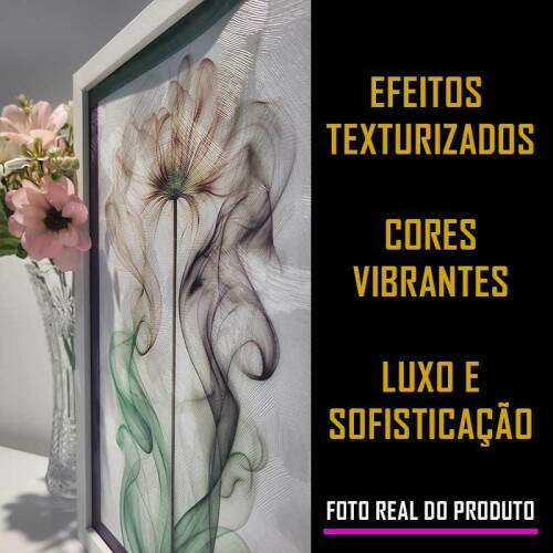 Quadro Floral Abstrato Tra�os Viridentes: Conforto e discreto