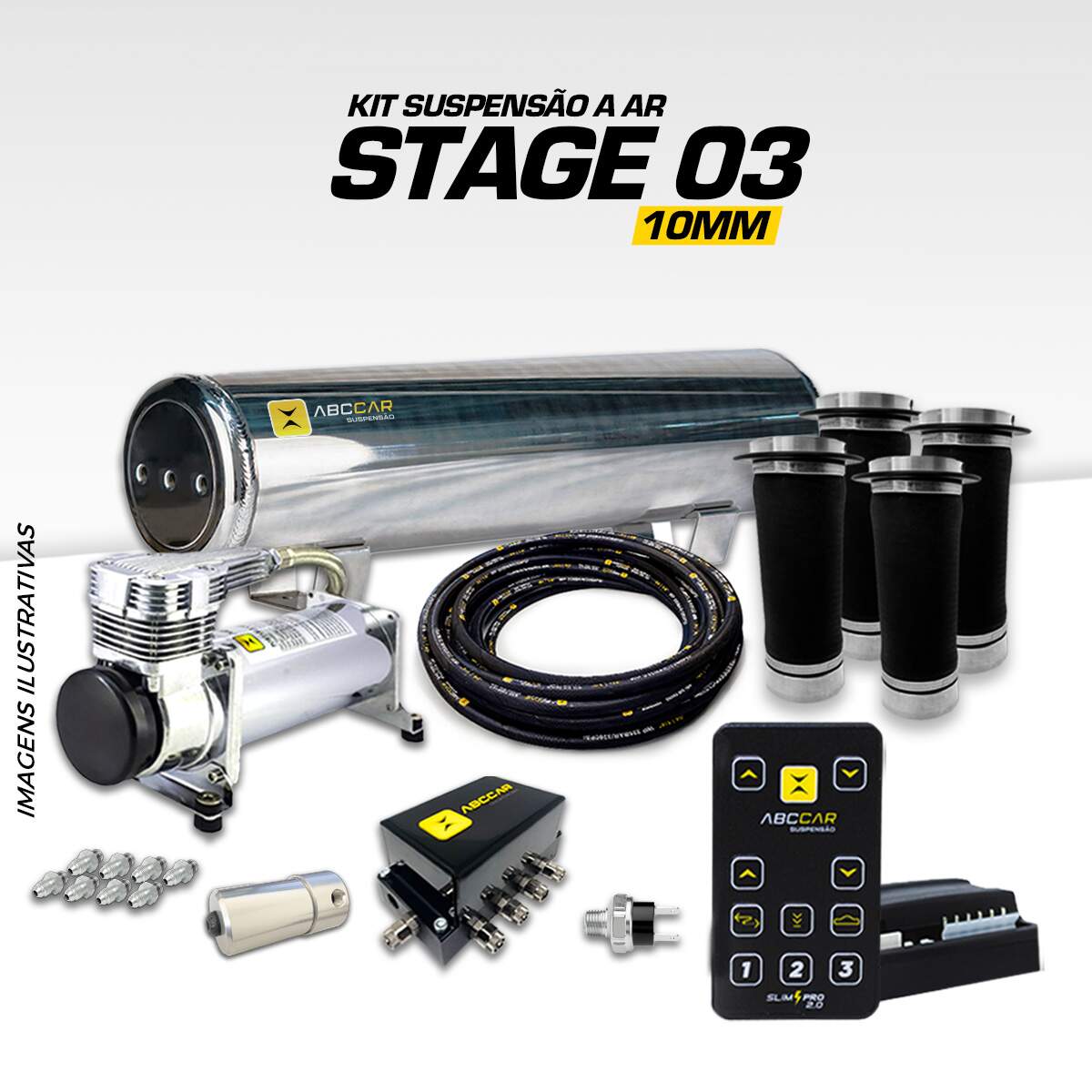 Kit Suspenso A ar Black 10mm Stage 3