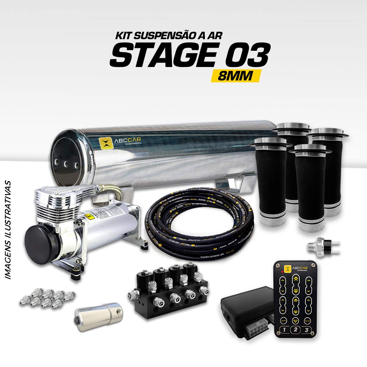 Kit Suspenso A ar Black 10mm Stage 3