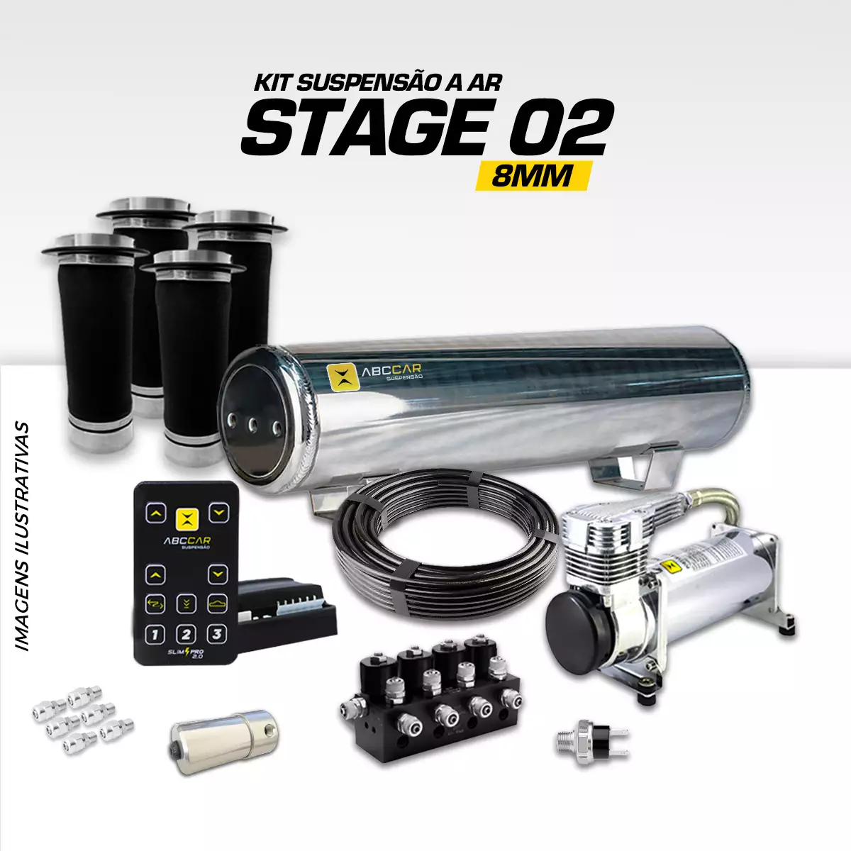 Kit Suspenso A ar Black 8mm Stage 2