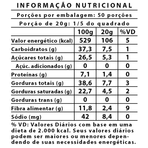 Nova Receita Barra de Chocolate 55% Cacau Zero Acar Uso Culinrio 1kg