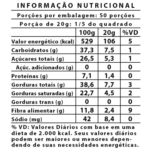 Nova Receita Barra de Chocolate 55% Cacau Zero Acar Uso Culinrio 1kg