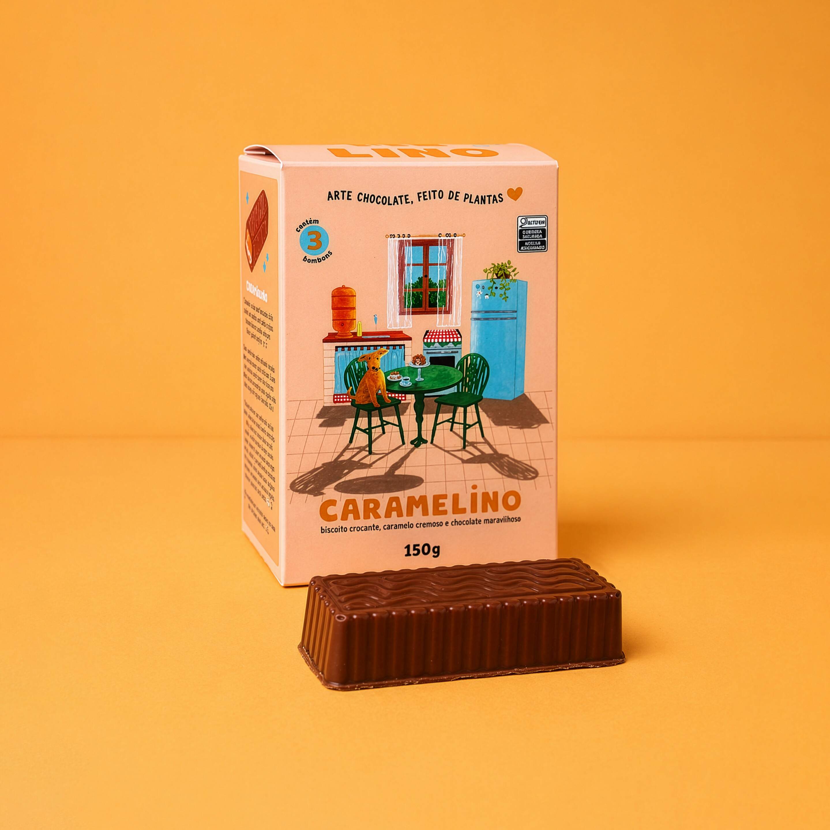 Bombons Caramelix Vegano 180g | Chocolate com Caramelo e Biscoito Sem