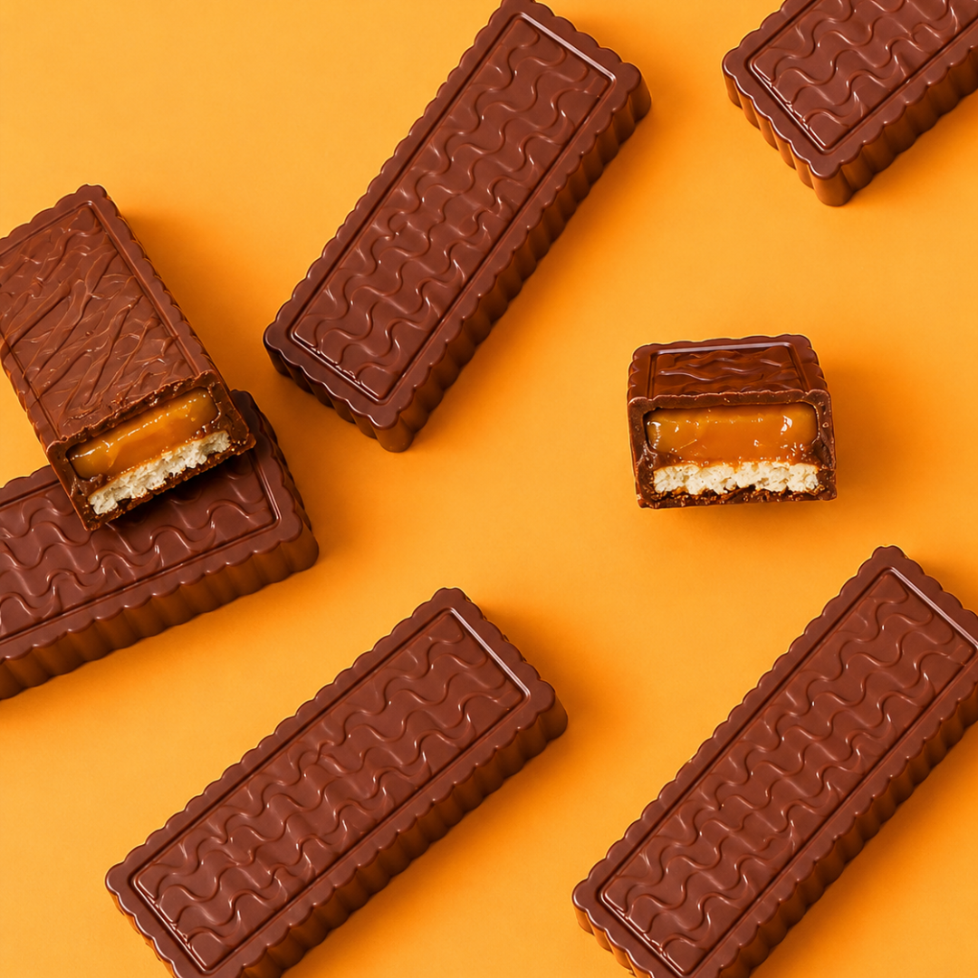 Bombons Caramelix Vegano 180g | Chocolate com Caramelo e Biscoito Sem