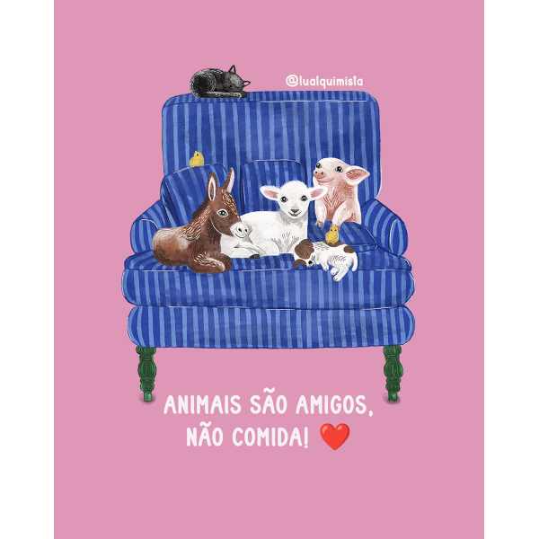 Poster Animais So Amigos e No Comida
