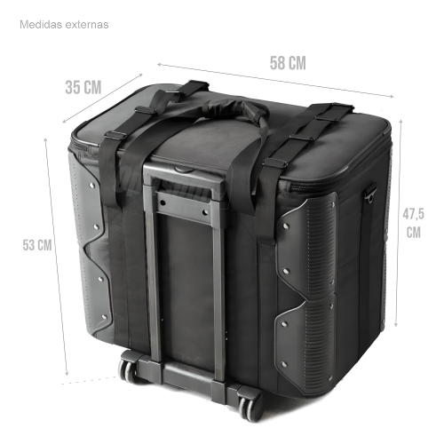 Case Com Rodinhas Godox Cb10 Para Iluminador Led Trip Flash Cor Preto
