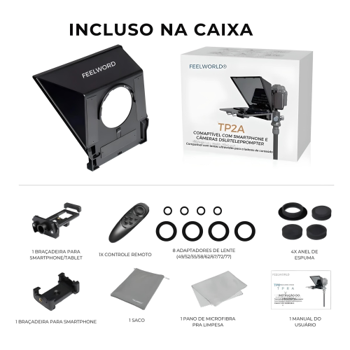 Teleprompter Para Cmera E Celular 8 Porttil Porttil T2pa