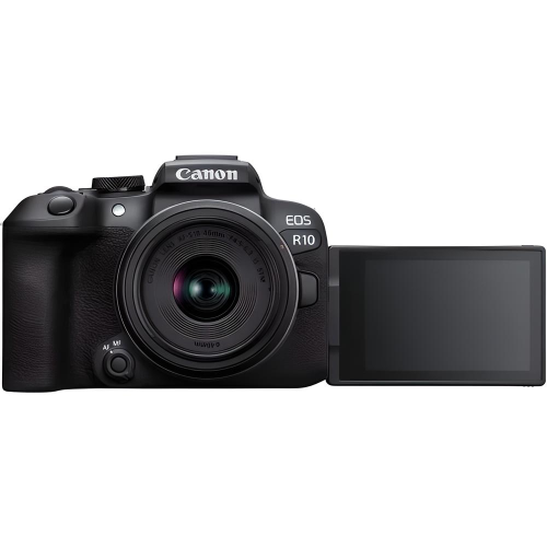 Canon EOS Kit R10 Mais lente RF-S18-45mm F4.5-6.3 IS STM Mirrorless Cor Preto