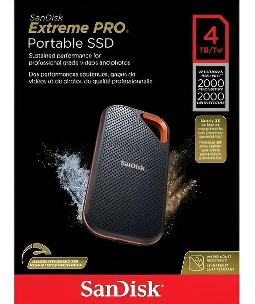 SSD SANDISK EXTREME PRO 4TB PRETO 2000MB/S - CAMERAS CUIABA