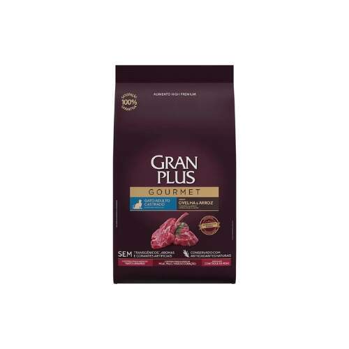 Rao GranPlus Gourmet Gatos Adultos Castrados Ovelha e Arroz