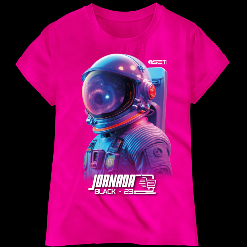 Camiseta Masculina Jornada Black 23 - Astronauta Espacial | Estilo Futurista e Conforto Premium