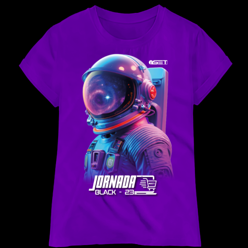 Camiseta Masculina Jornada Black 23 - Astronauta Espacial | Estilo Futurista e Conforto Premium