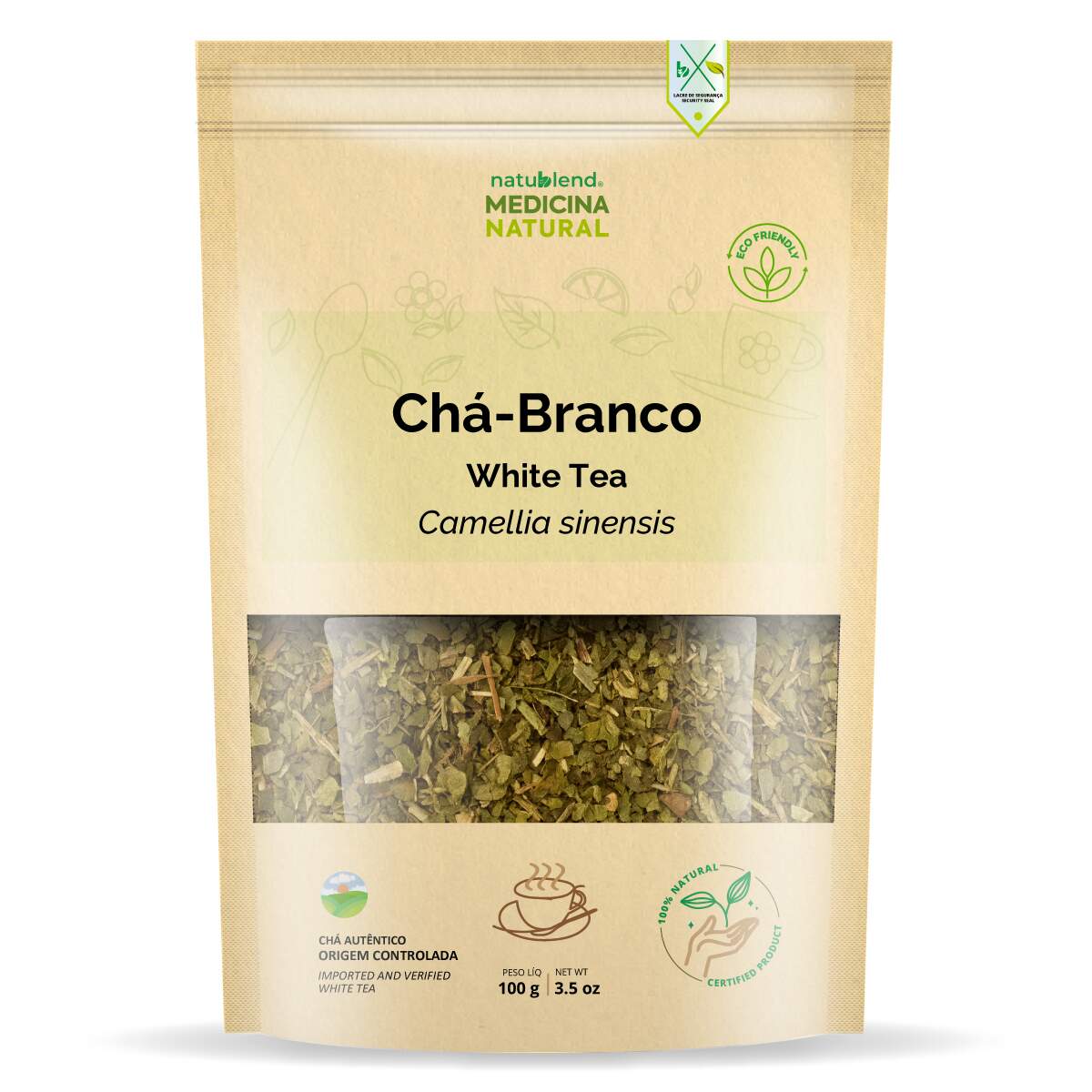 Chá Branco Importado - Folhas Jovens Delicadas - 100g