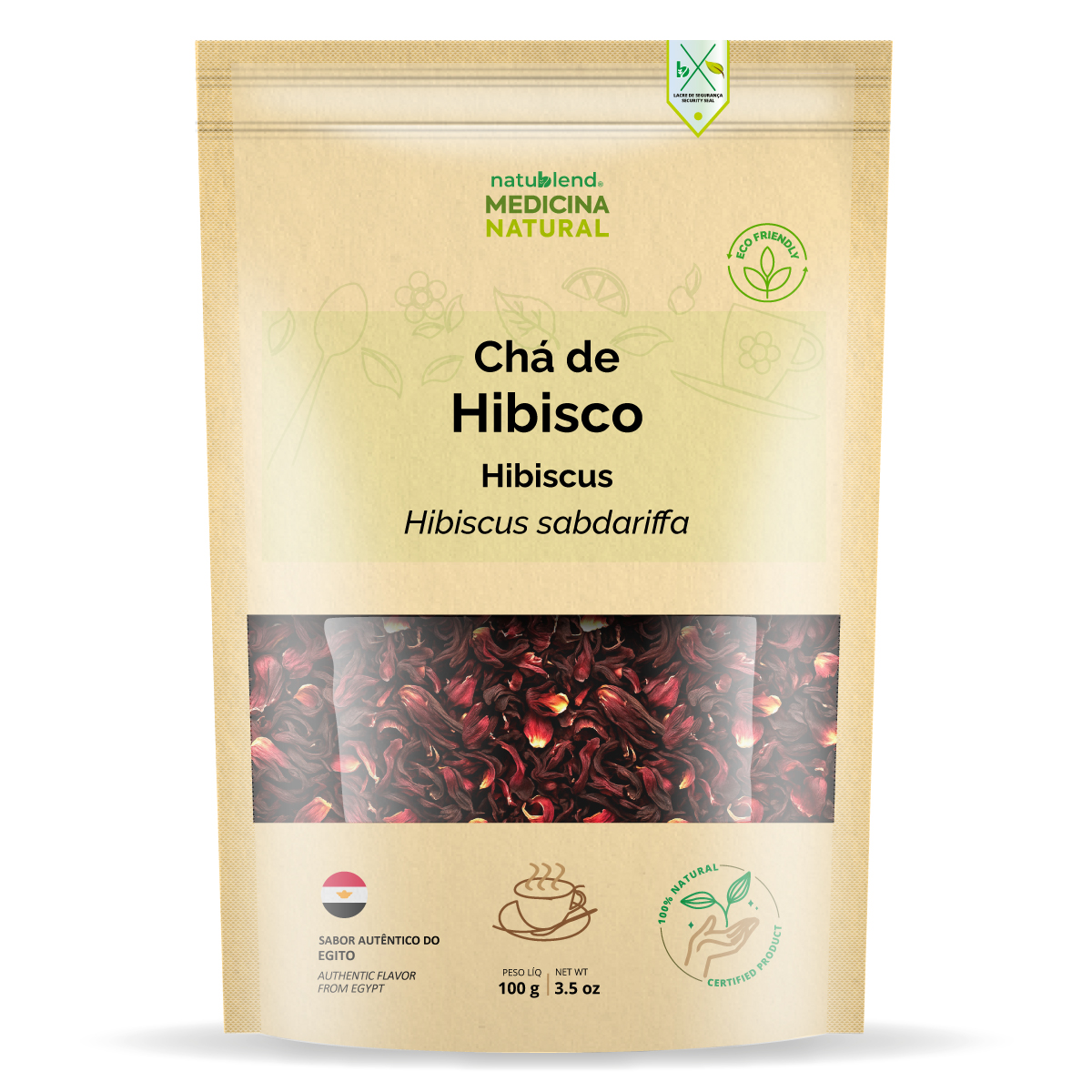 Chá de Hibisco 100g — Hibiscus sabdariffa — Importado do Egito