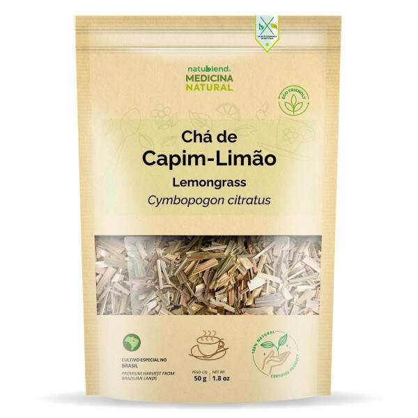 Ch de Capim Limo - Cymbopogon citratus - Aroma Ctrico e Revigorante - 50g