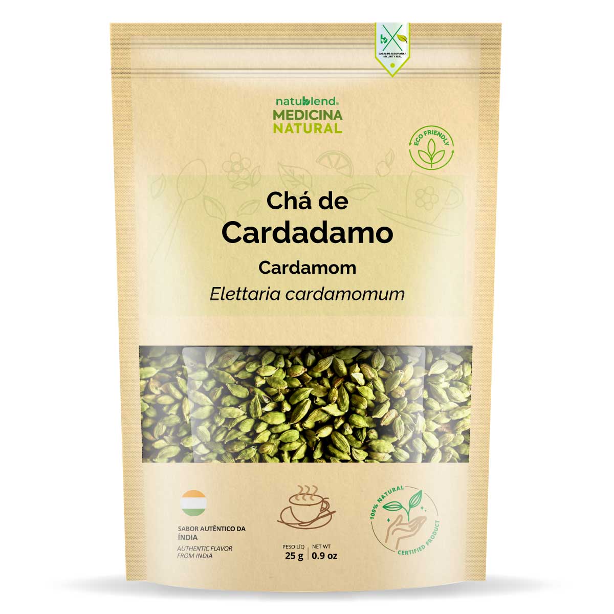 Cardamomo - Importado da Índia - Vagens Inteiras Selecionadas - 25g