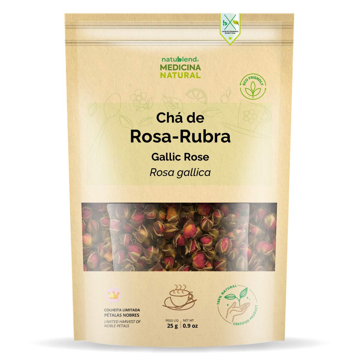 Chá de Rosa Rubra - Importado da Europa - Brotos e Pétalas Nobres - 25g