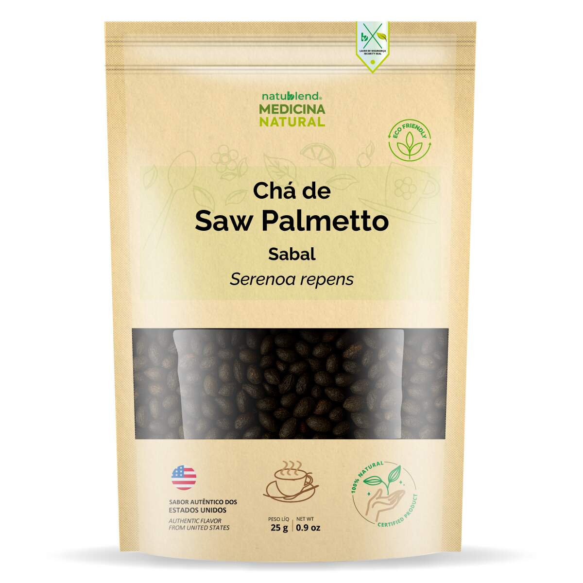 Chá de Saw Palmetto - Importado dos Estados Unidos - 25g