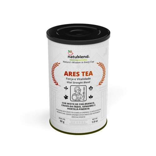 ARES TEA - Infuso Para Vigor e Vitalidade. Um Blend Que Inspira Equilbrio e Fora em Cada Gole - Lata - 50g