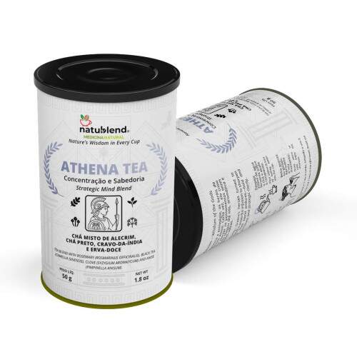 ATHENA TEA - Infuso Para Clareza, Foco e Inspirao. Blend Intenso e Sofisticado Para Decises Sbias e Mentes Brilhantes - 50g