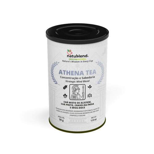 ATHENA TEA - Infuso Para Clareza, Foco e Inspirao. Blend Intenso e Sofisticado Para Decises Sbias e Mentes Brilhantes - 50g