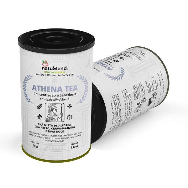 ATHENA TEA - Infuso Para Clareza, Foco e Inspirao. Blend Intenso e Sofisticado Para Decises Sbias e Mentes Brilhantes - 50g