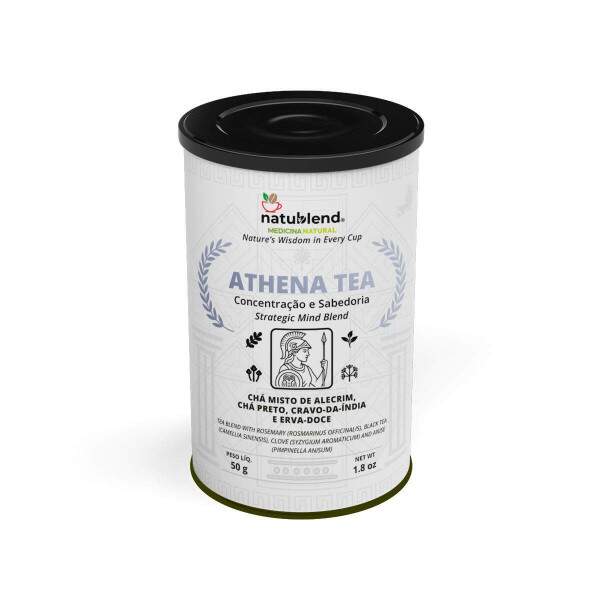 ATHENA TEA - Infuso Para Clareza, Foco e Inspirao. Blend Intenso e Sofisticado Para Decises Sbias e Mentes Brilhantes - 50g