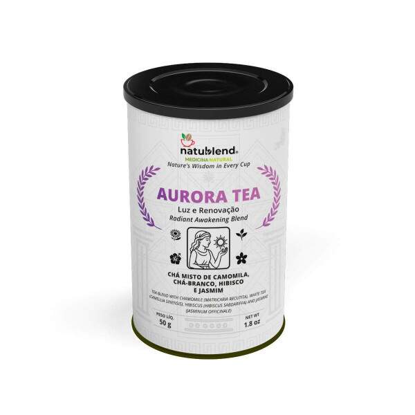 AURORA TEA - Infuso Antioxidante e Floral Leve Para Quem Busca Beleza, Bem-Estar e Frescor - Lata - 50g