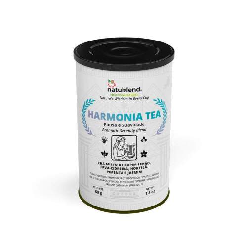 HARMONIA TEA - Infuso para Reduzir a Tenso com Leveza e Refrescar Corpo e Mente - Lata - 50g