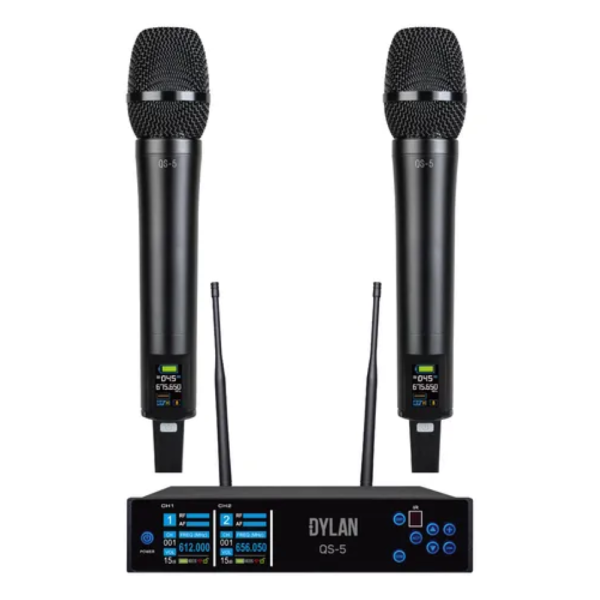 Microfone Sem Fio Dylan QS-5 Basto Duplo
