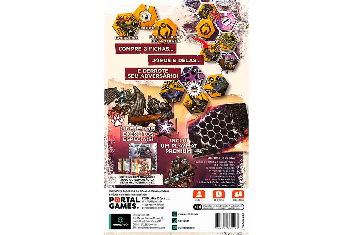 Neuroshima Hex: Battle - Polícia de Aço Vs. Feras - Meca dos Jogos