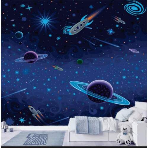 Papel De Parede Adesivo - Painel Planetas Cosmos